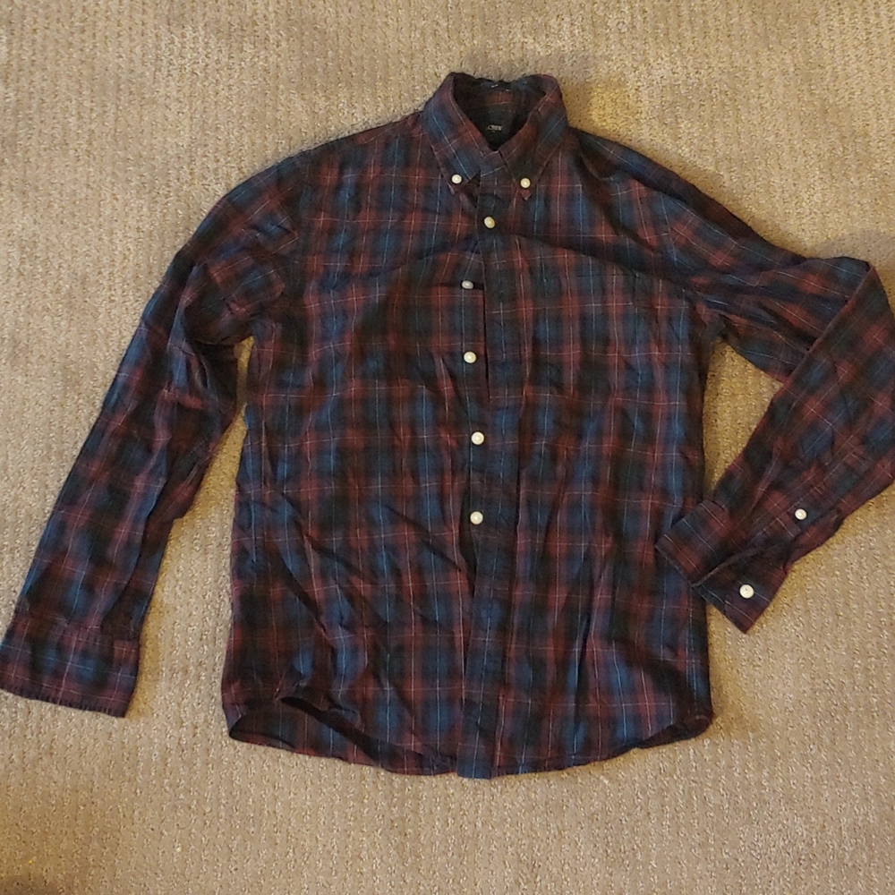 J. Crew Small Blue Red Collar Shirt